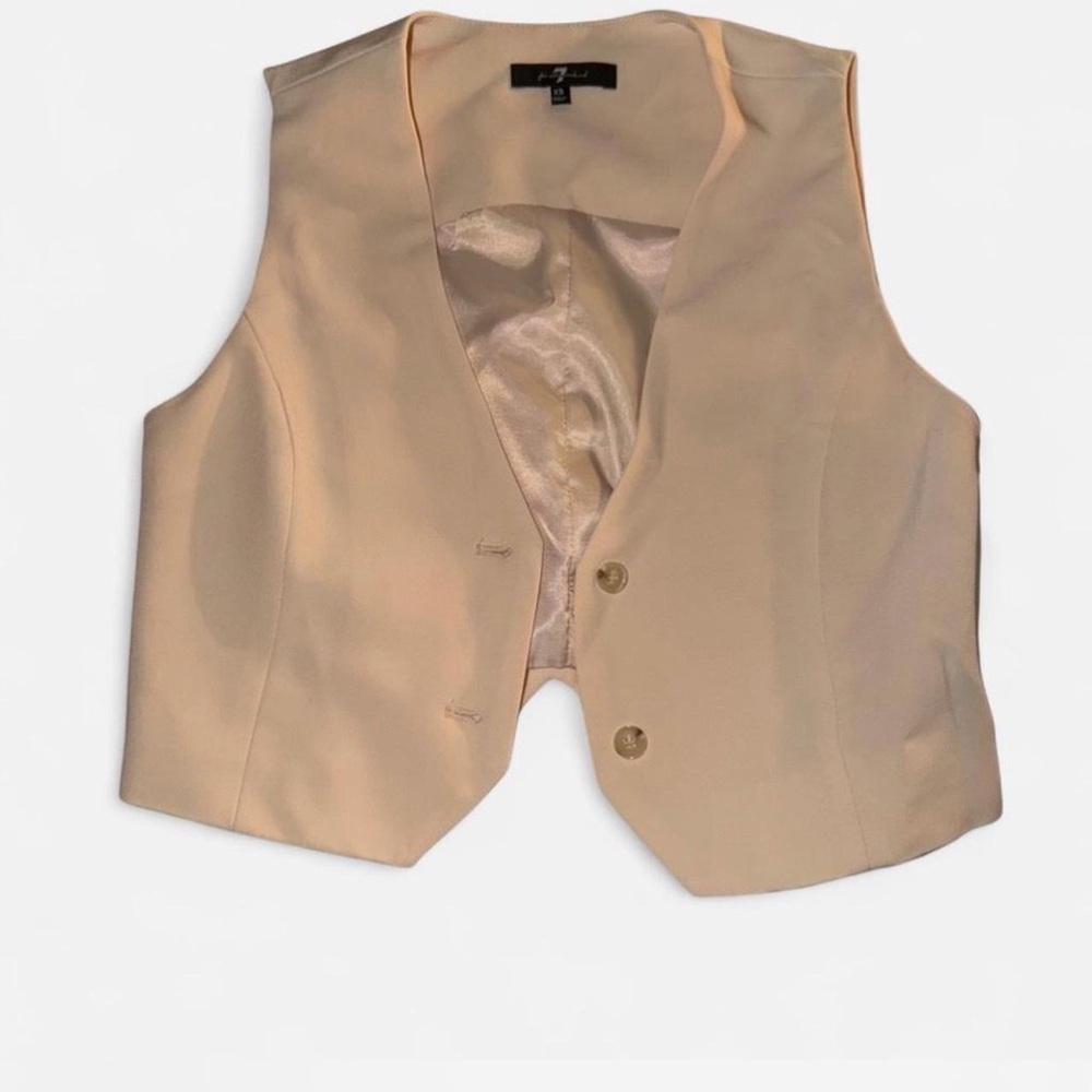 7 For All Mankind Cream Crop Top